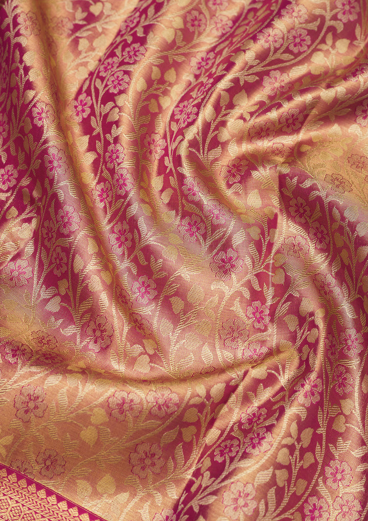 Pink Zariwork Pure Silk Saree