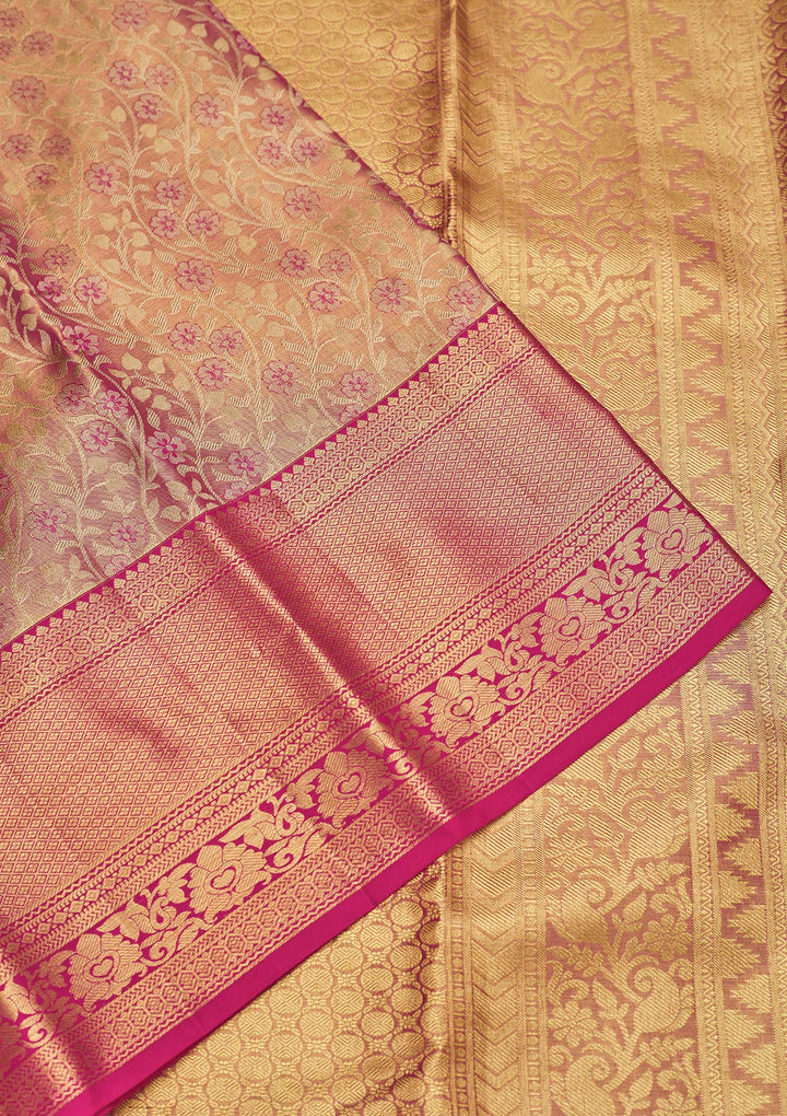 Pink Zariwork Pure Silk Saree