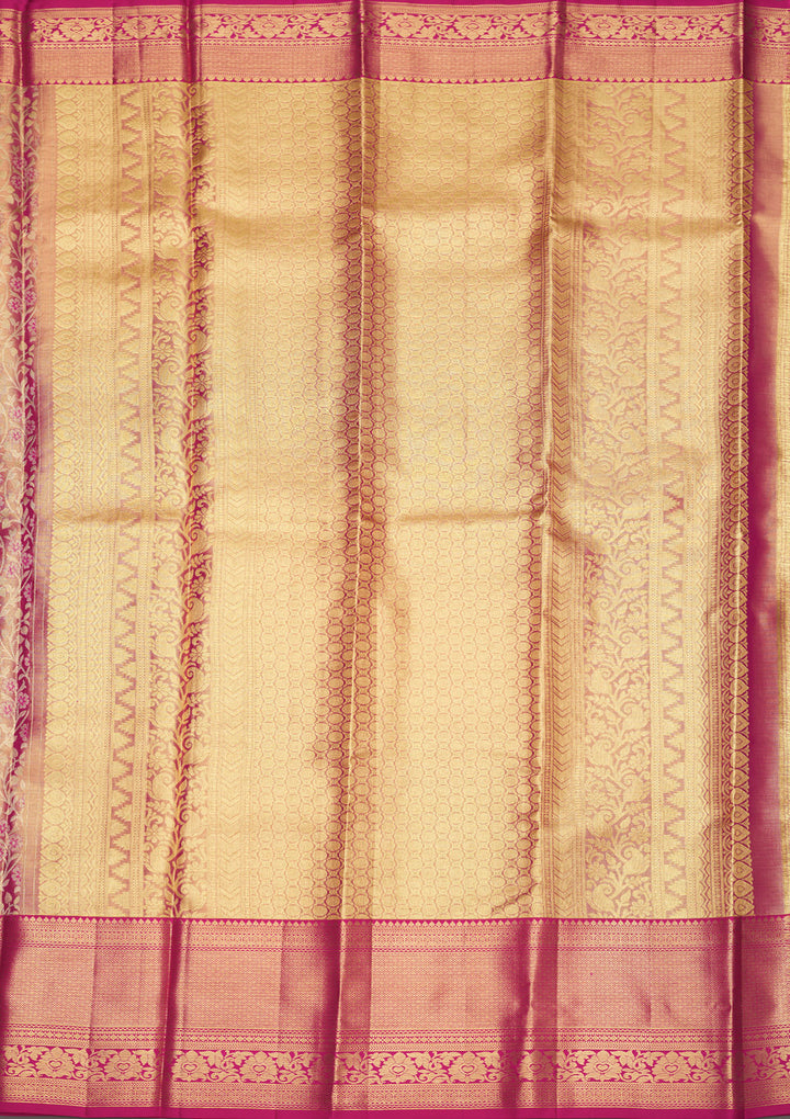 Pink Zariwork Pure Silk Saree