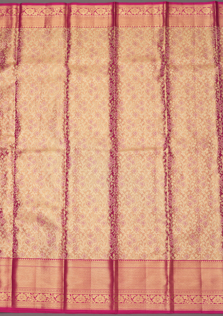 Pink Zariwork Pure Silk Saree