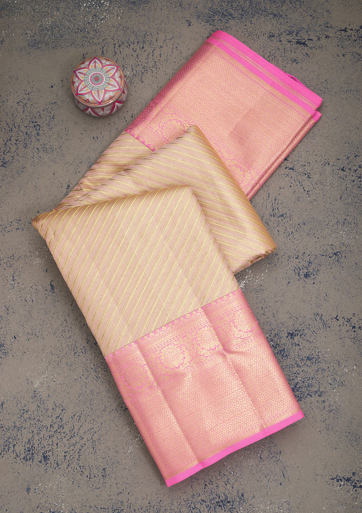Pink Zariwork Pure Silk Saree