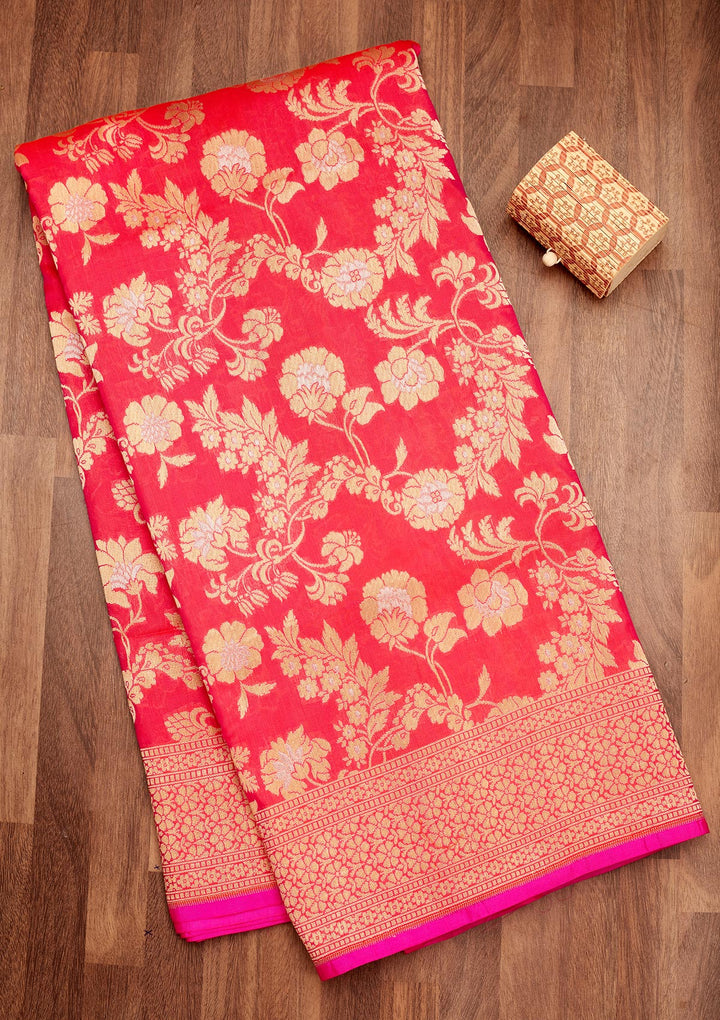 Pink Zariwork Pure Silk Saree