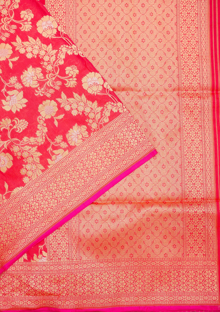 Pink Zariwork Pure Silk Saree