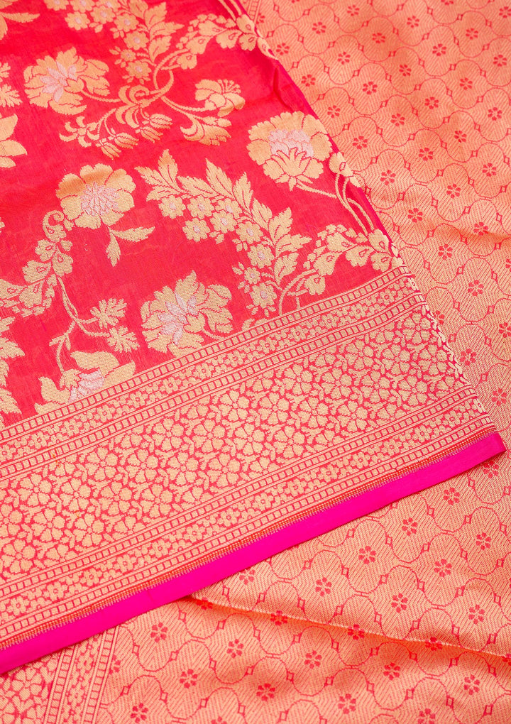 Pink Zariwork Pure Silk Saree