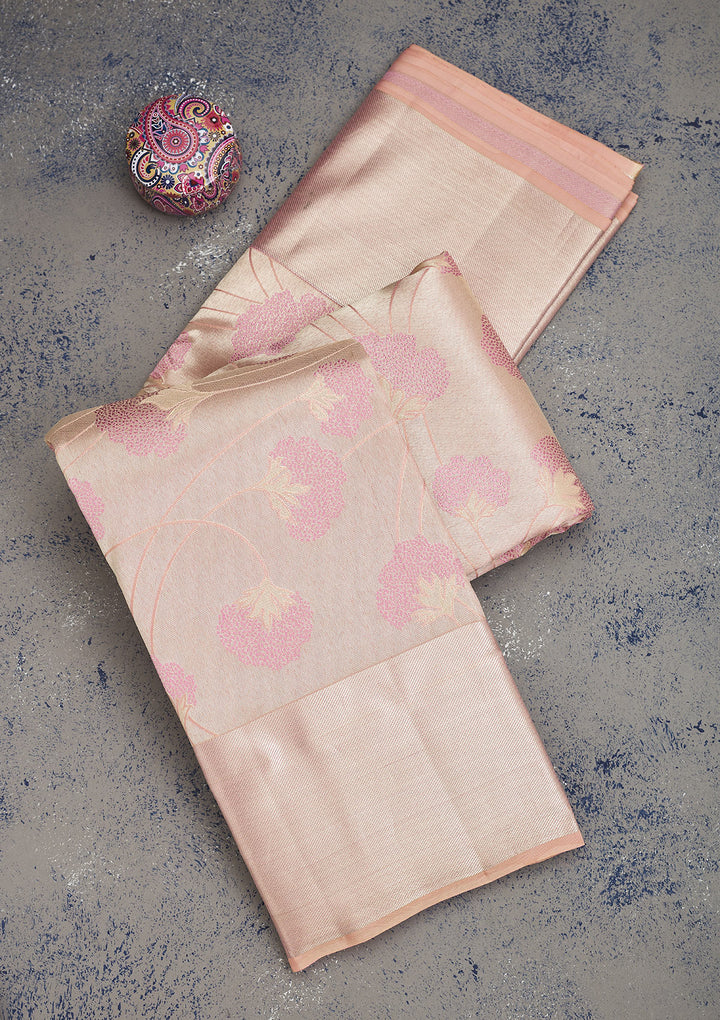 Pink Zariwork Pure Silk Saree