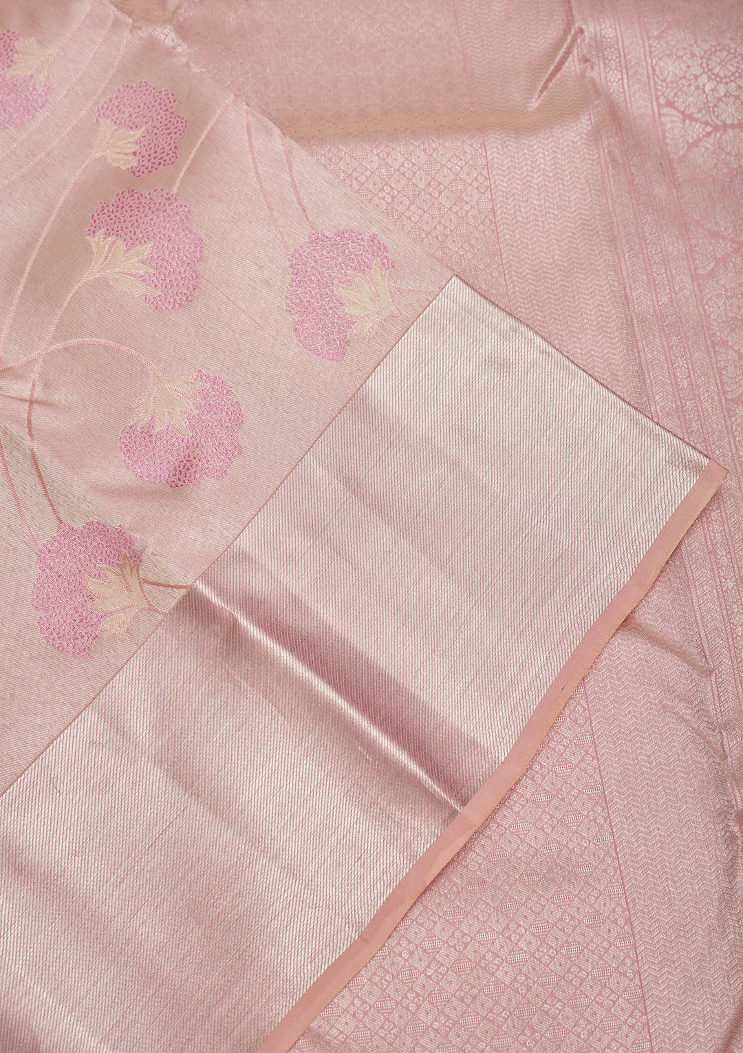 Pink Zariwork Pure Silk Saree