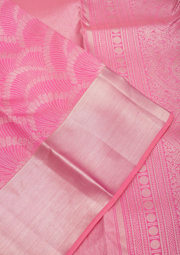 Pink Zariwork Pure Silk Saree