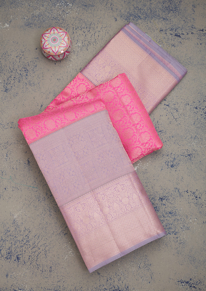 Pink Zariwork Pure Silk Saree
