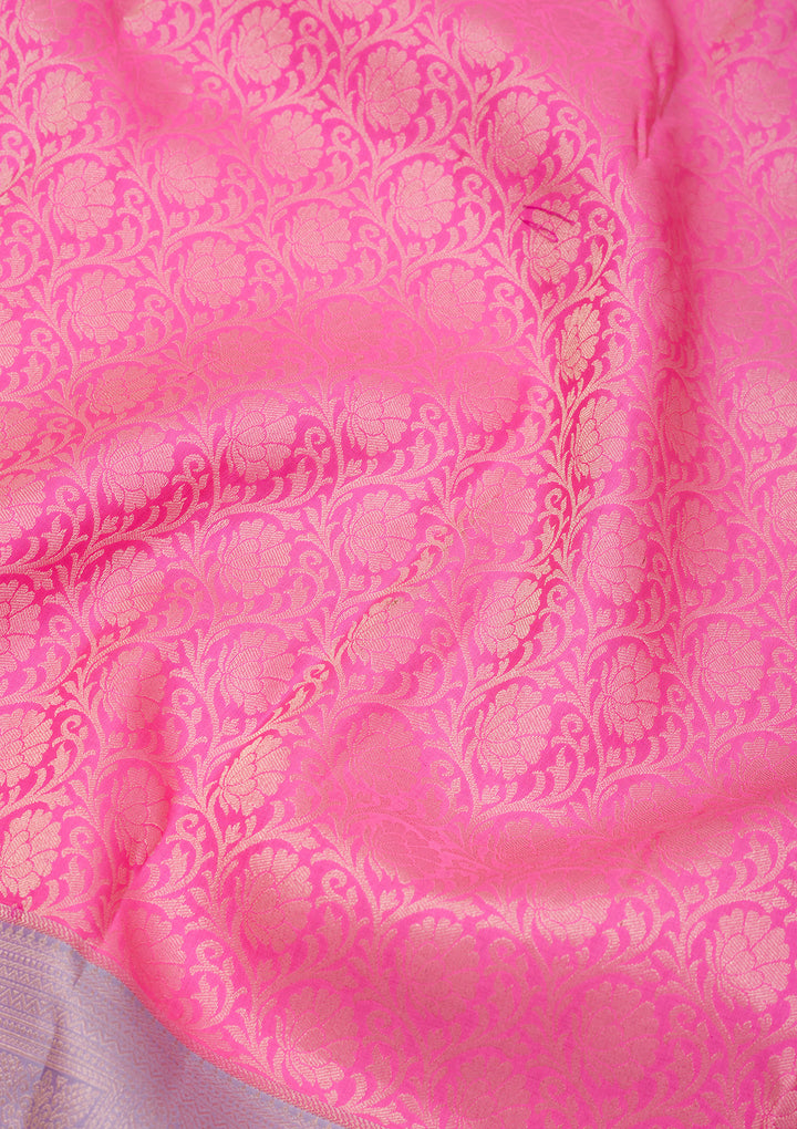 Pink Zariwork Pure Silk Saree