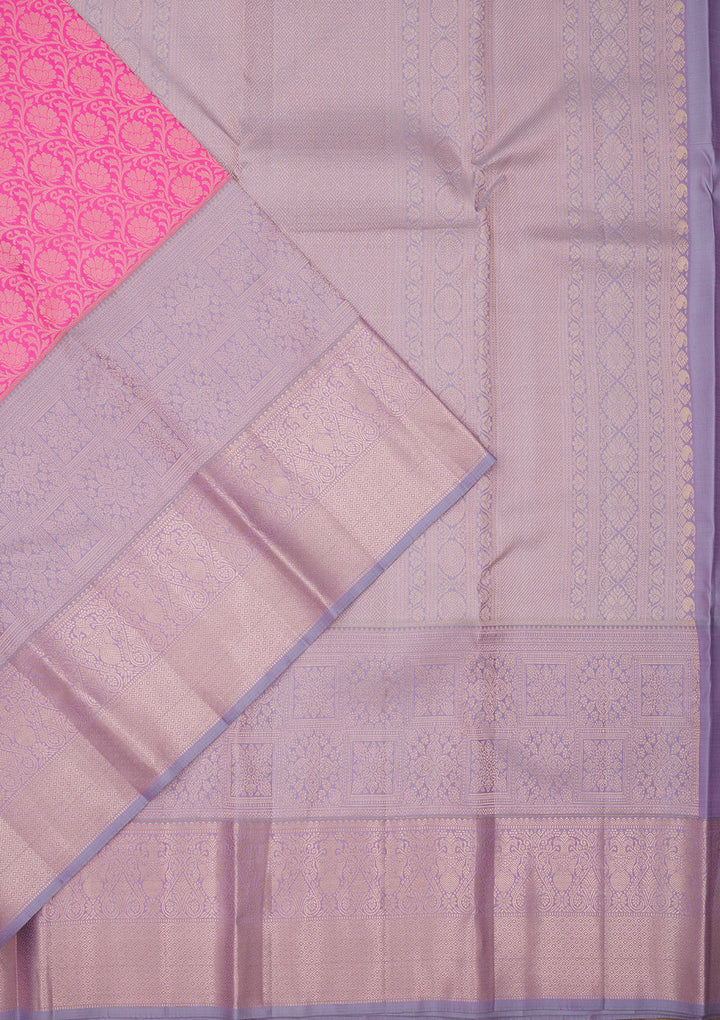 Pink Zariwork Pure Silk Saree