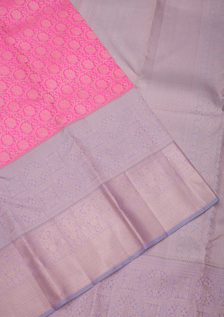 Pink Zariwork Pure Silk Saree