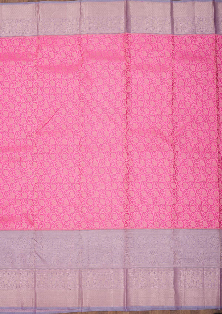 Pink Zariwork Pure Silk Saree