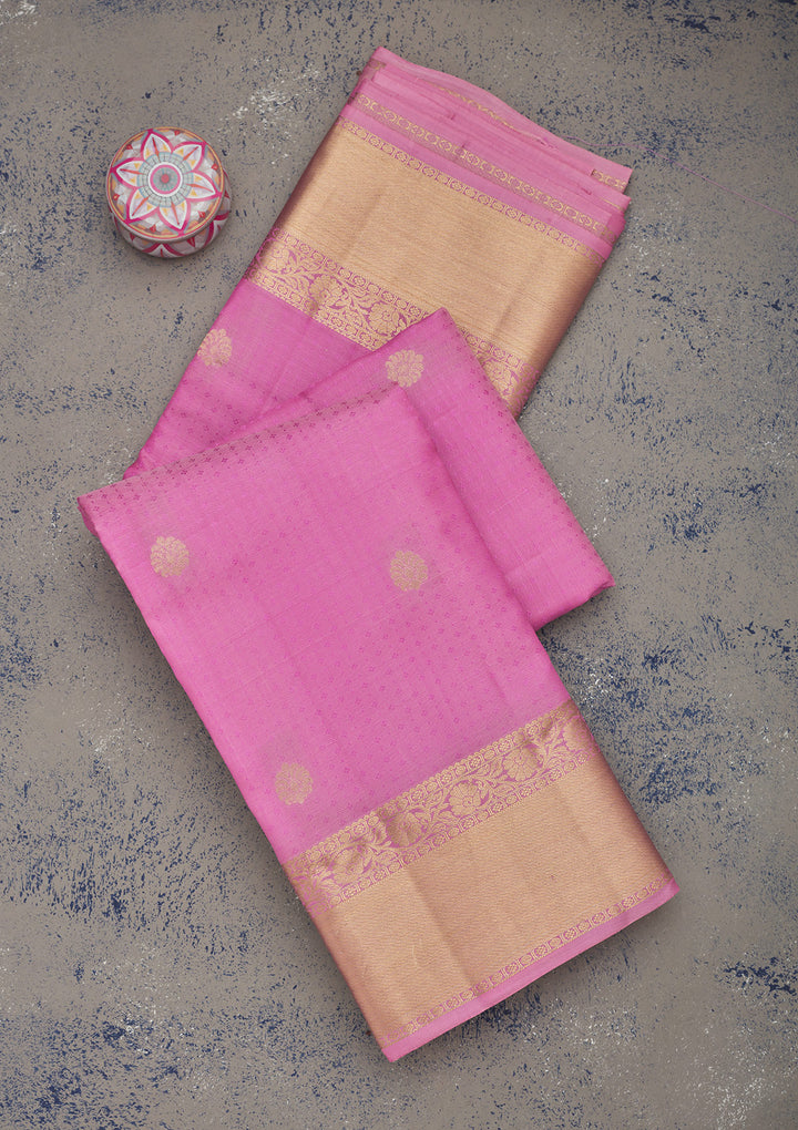Pink Zariwork Pure Silk Saree