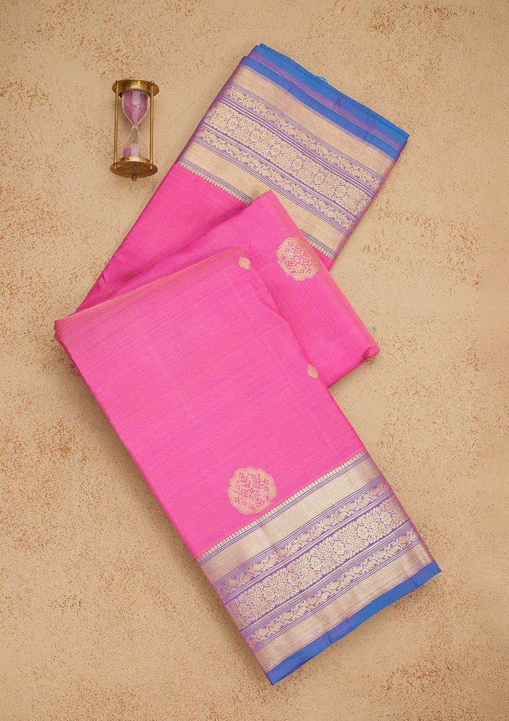 Pink Zariwork Pure Silk Saree