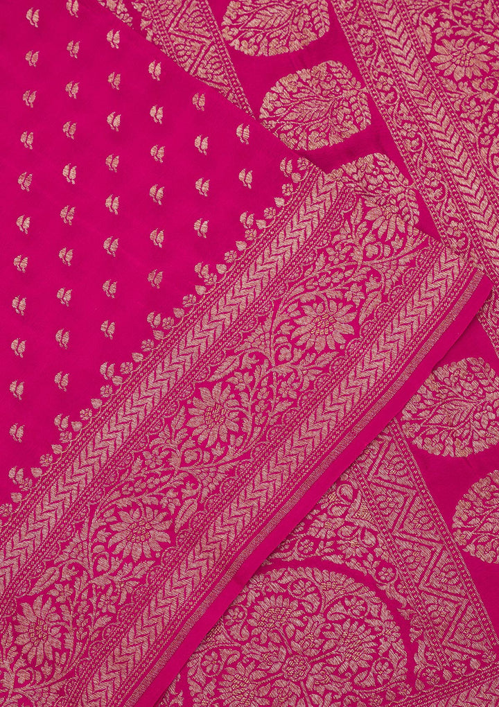 Pink Zariwork Pure Silk Saree