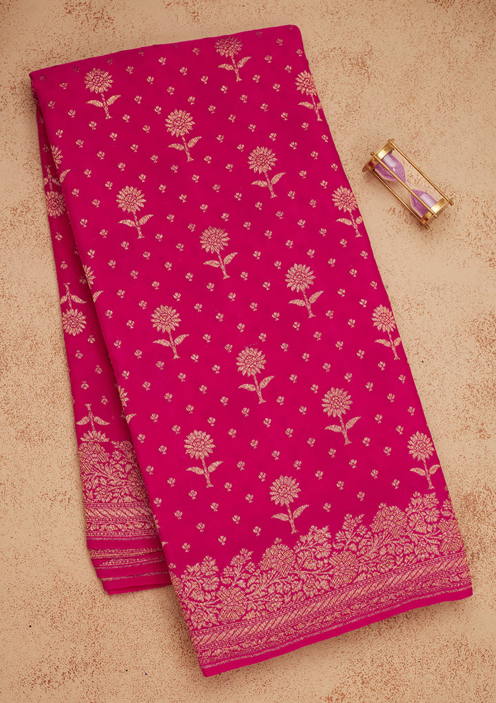 Pink Zariwork Pure Silk Saree