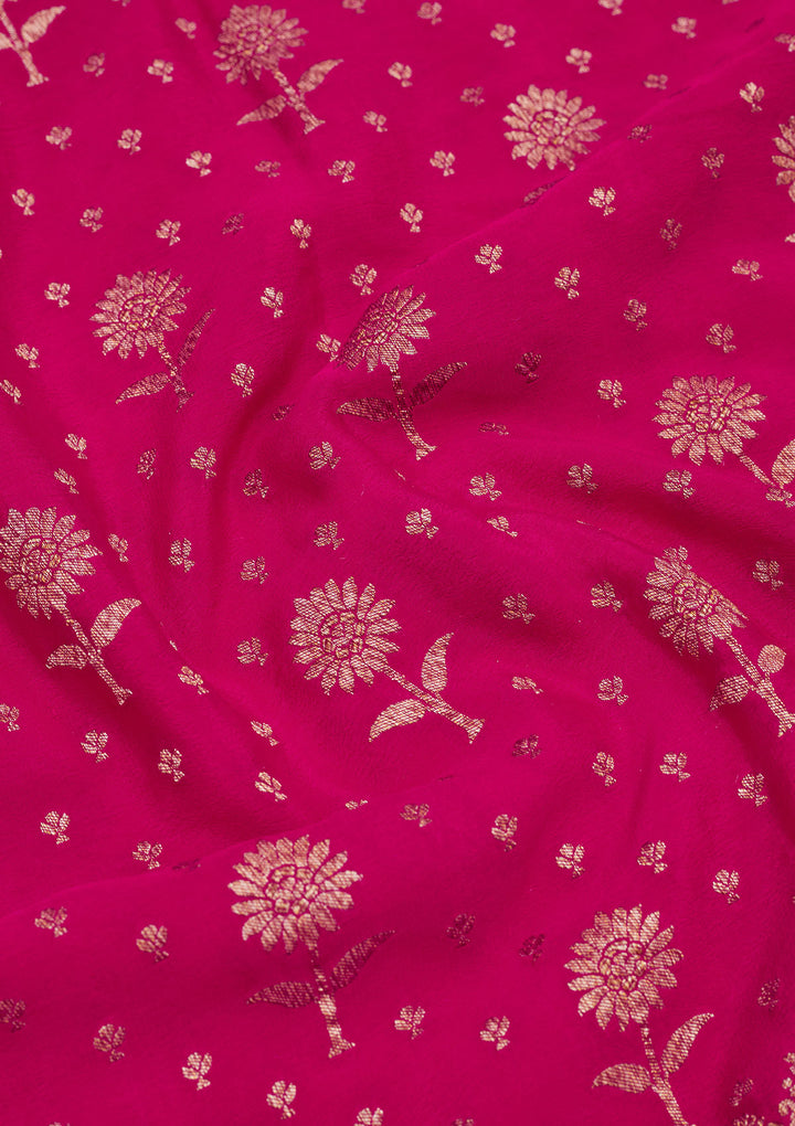 Pink Zariwork Pure Silk Saree