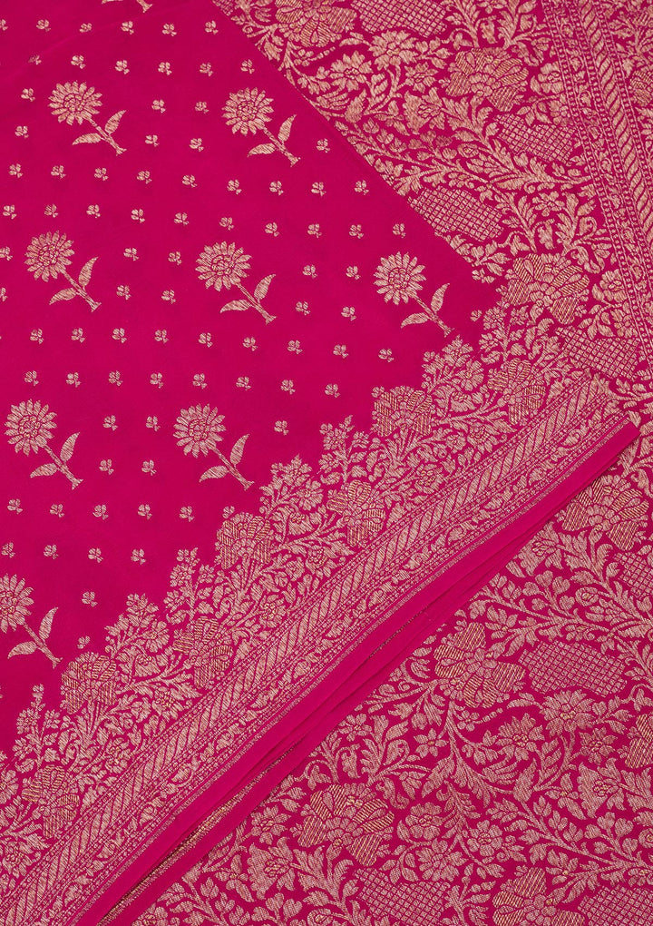 Pink Zariwork Pure Silk Saree