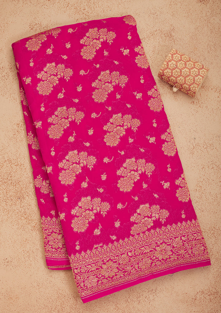 Pink Zariwork Pure Silk Saree