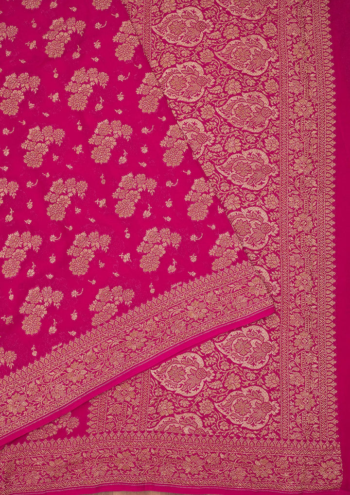Pink Zariwork Pure Silk Saree