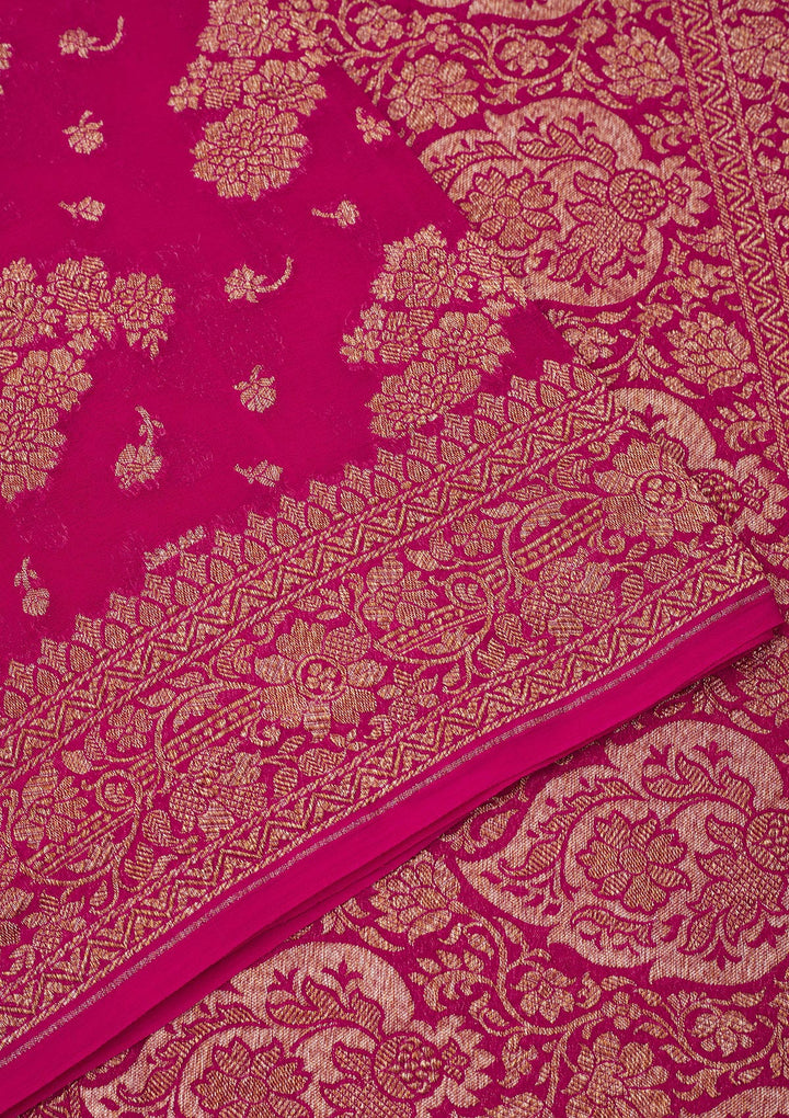 Pink Zariwork Pure Silk Saree