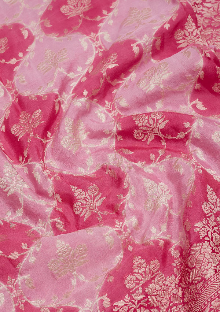 Pink Zariwork Pure Silk Saree