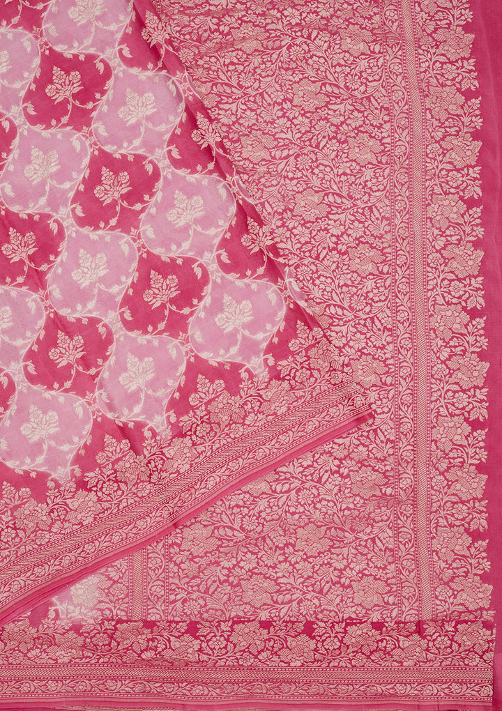 Pink Zariwork Pure Silk Saree
