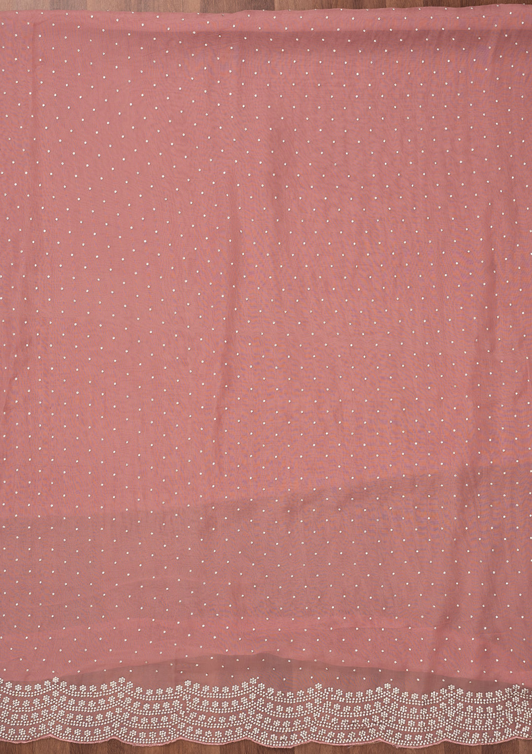 Pink Zariwork Semi Crepe Unstitched Salwar Suit