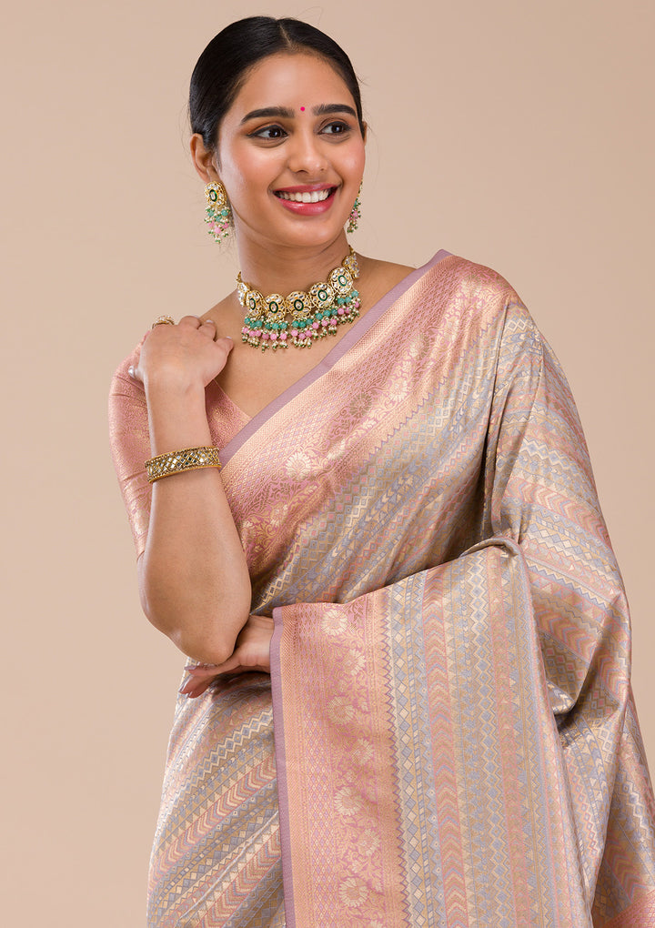 Pink Zariwork Silk Saree