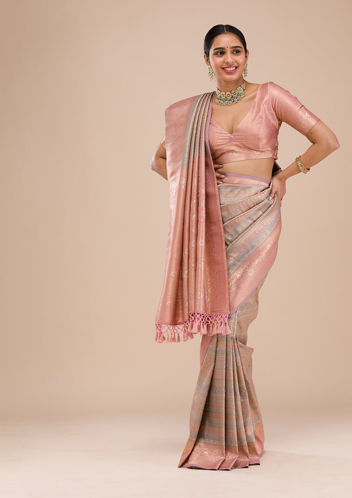 Pink Zariwork Silk Saree