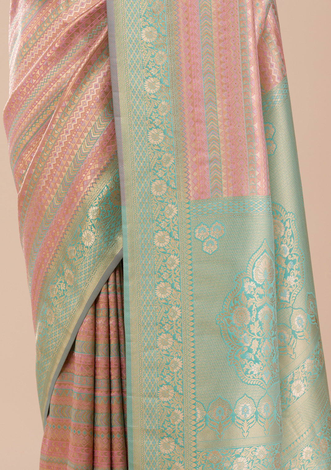 Pink Zariwork Silk Saree
