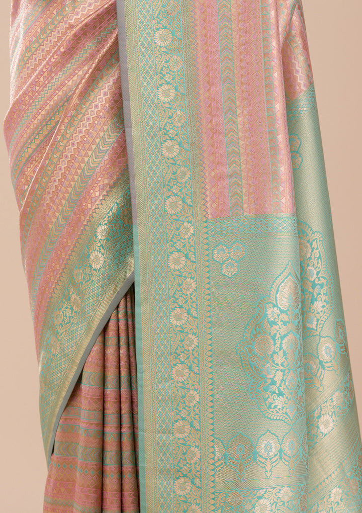 Pink Zariwork Silk Saree