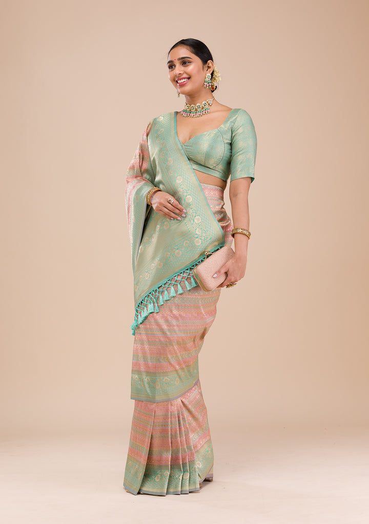 Pink Zariwork Silk Saree
