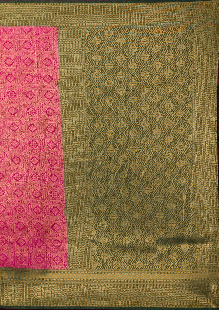 Pink Zariwork Soft Silk Saree
