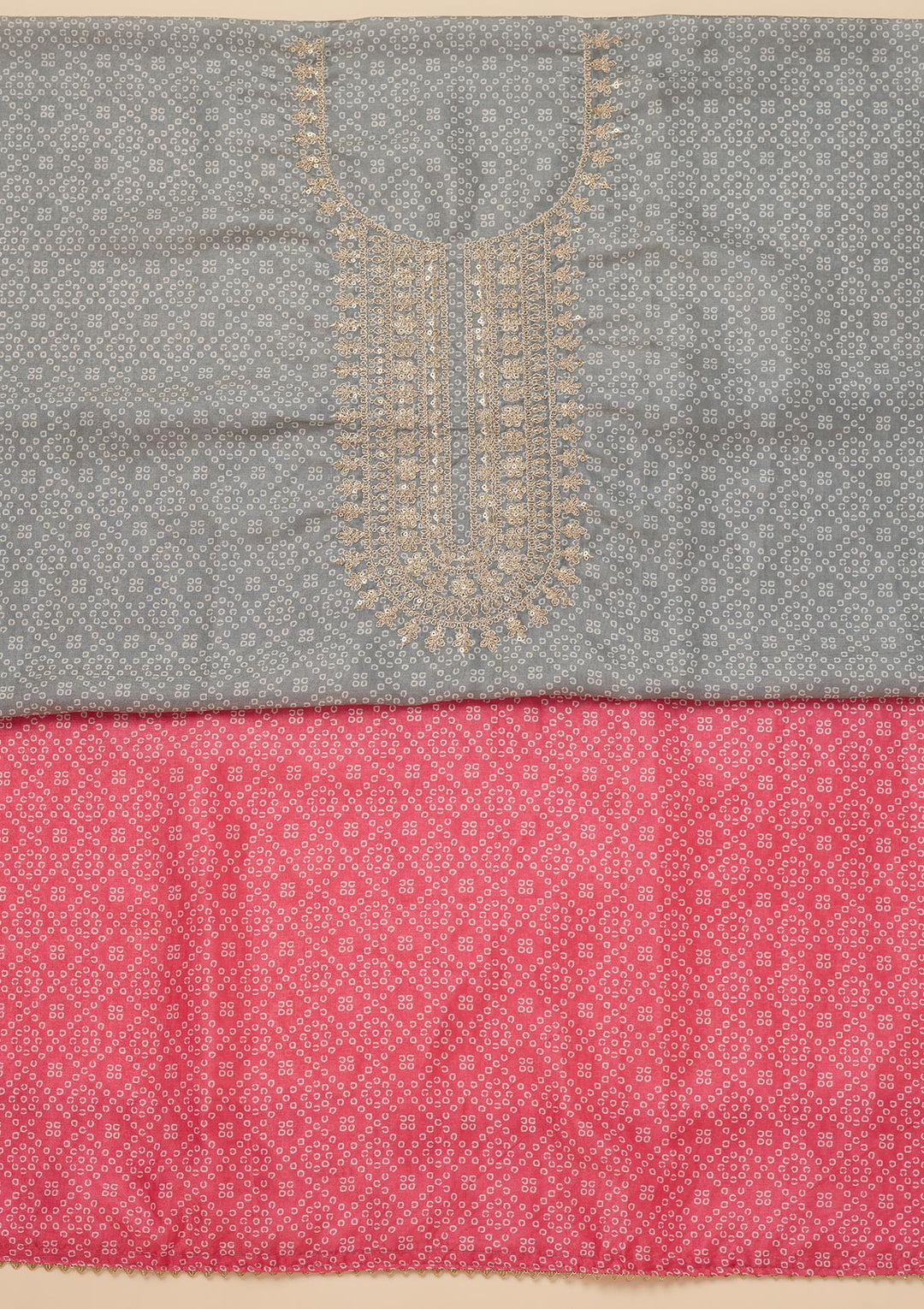 Grey Zariwork Tissue Unstitched Salwar Suit