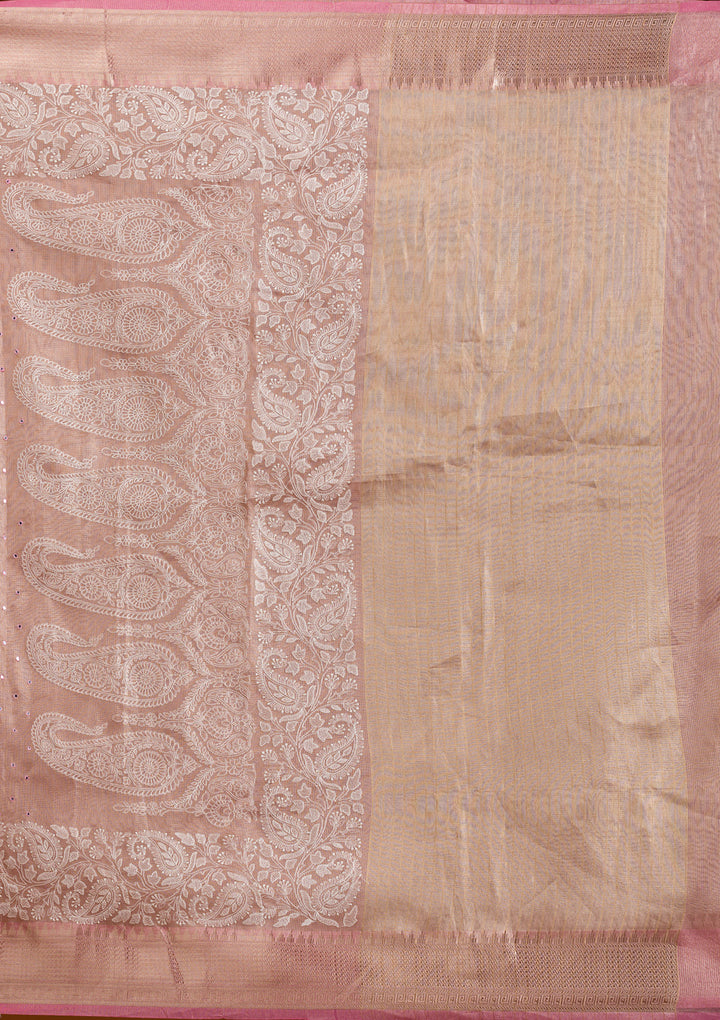 Pink Zariwork Tissue Saree