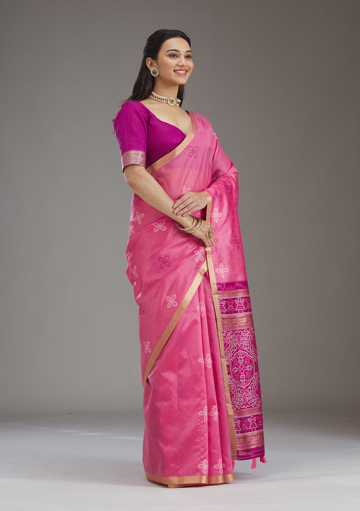 Pink Zariwork Tissue Saree