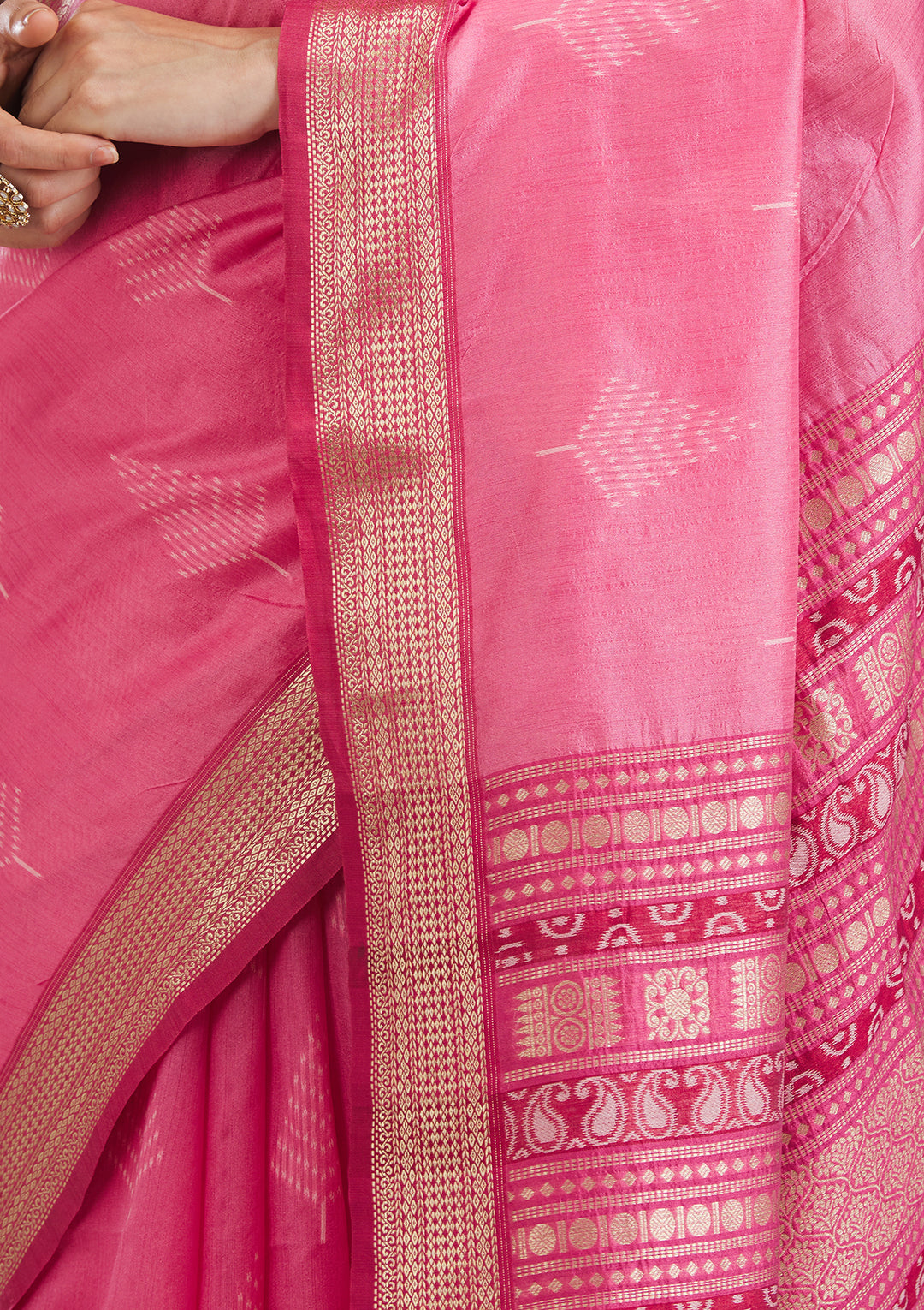 Pink Zariwork Tissue Saree