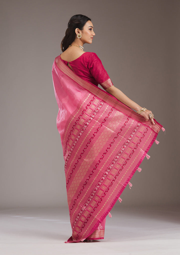 Pink Zariwork Tissue Saree