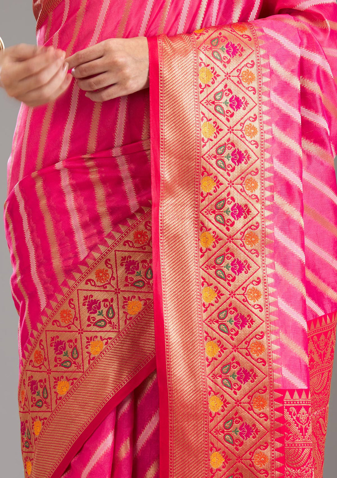 Pink Zariwork Tissue Saree