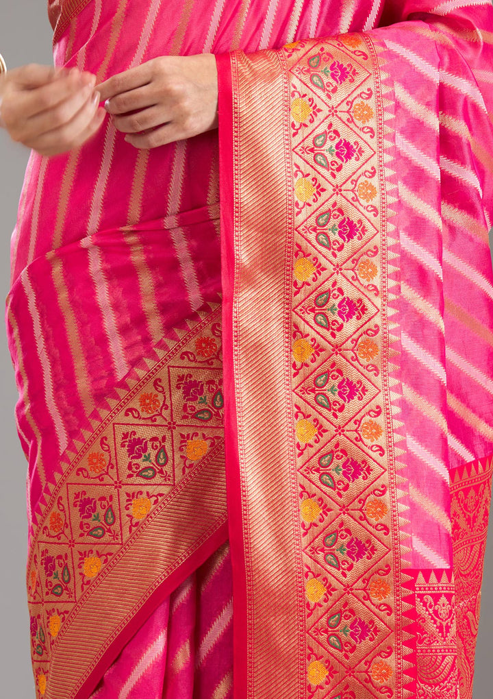 Pink Zariwork Tissue Saree