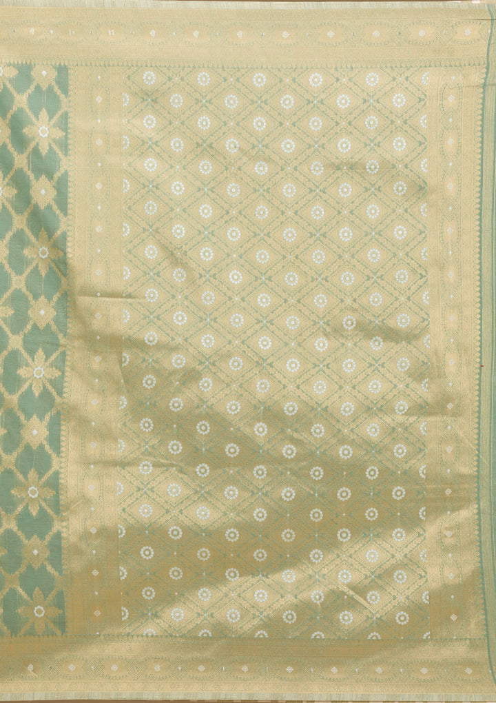 Pista Green Zariwork Art Silk Saree