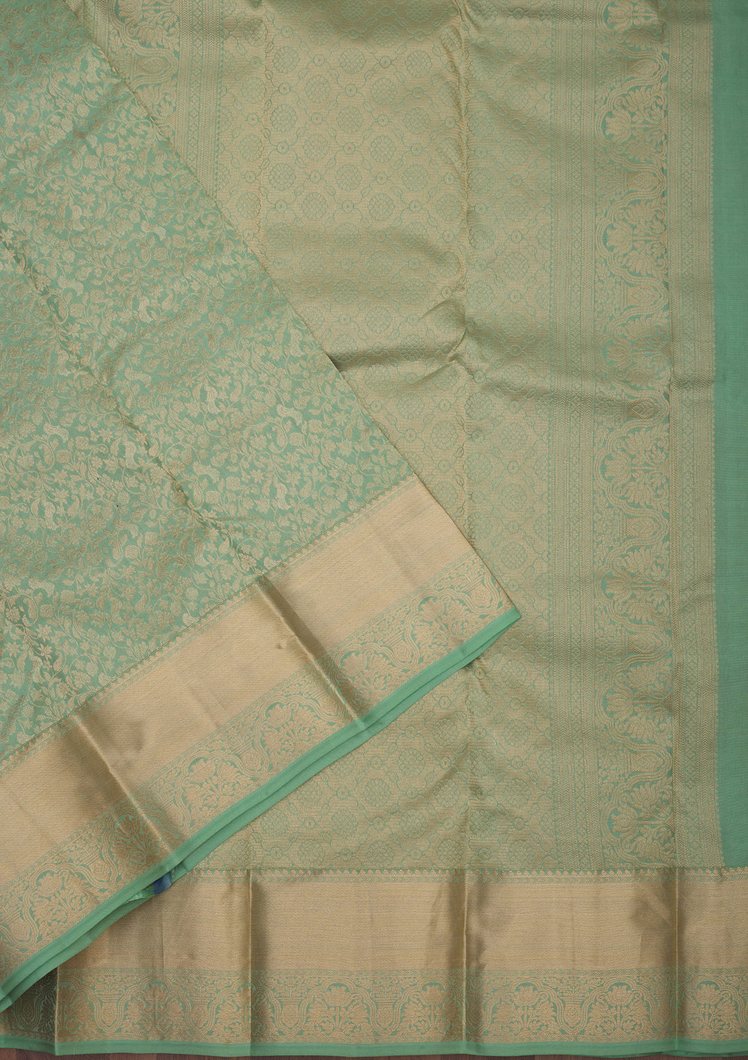 Pista Green Zariwork Pure Silk Saree
