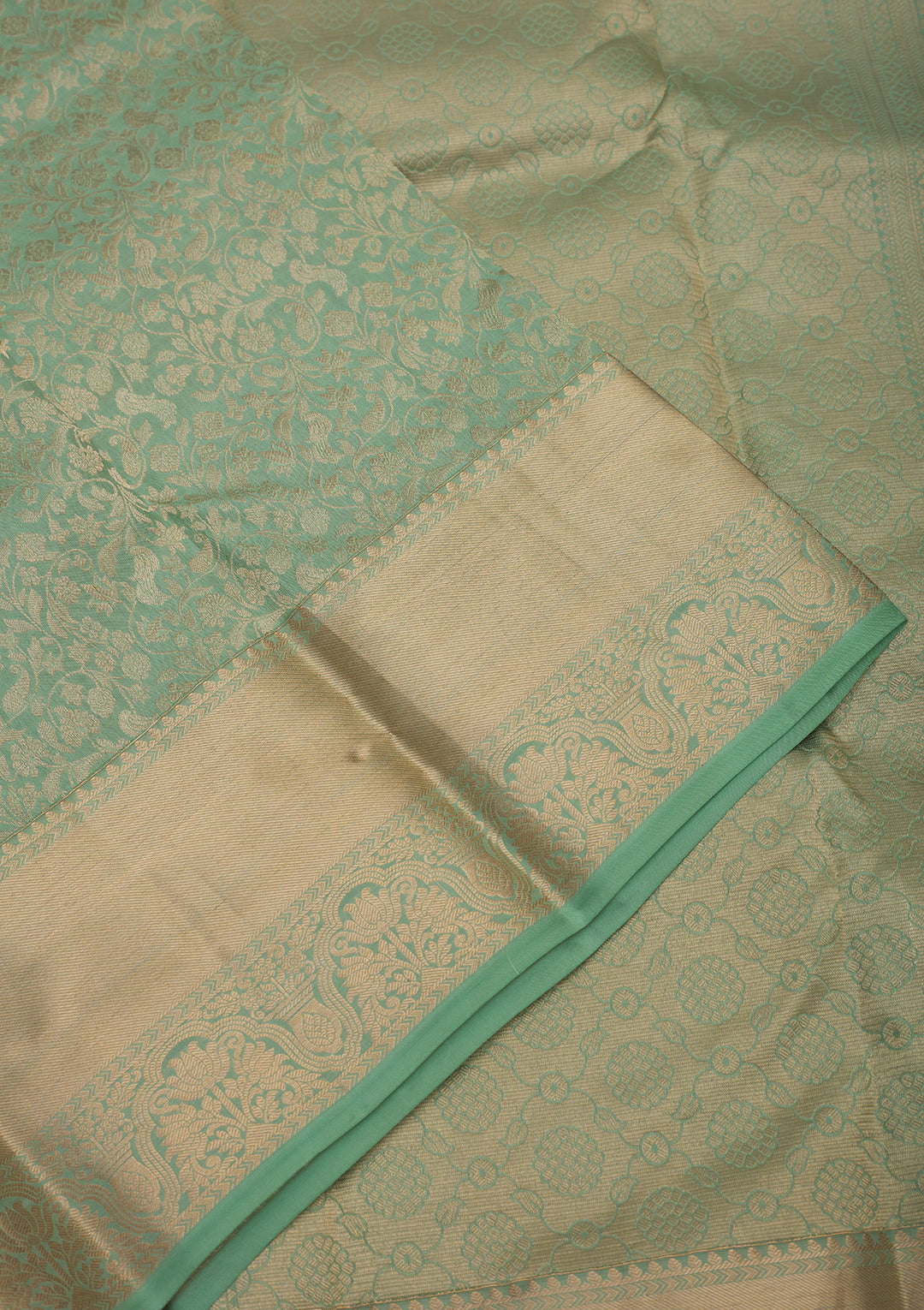 Pista Green Zariwork Pure Silk Saree