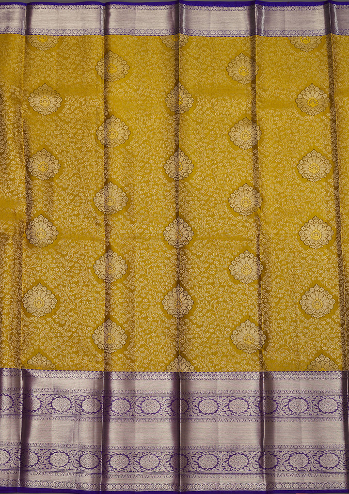Pista Green Zariwork Pure Silk Saree