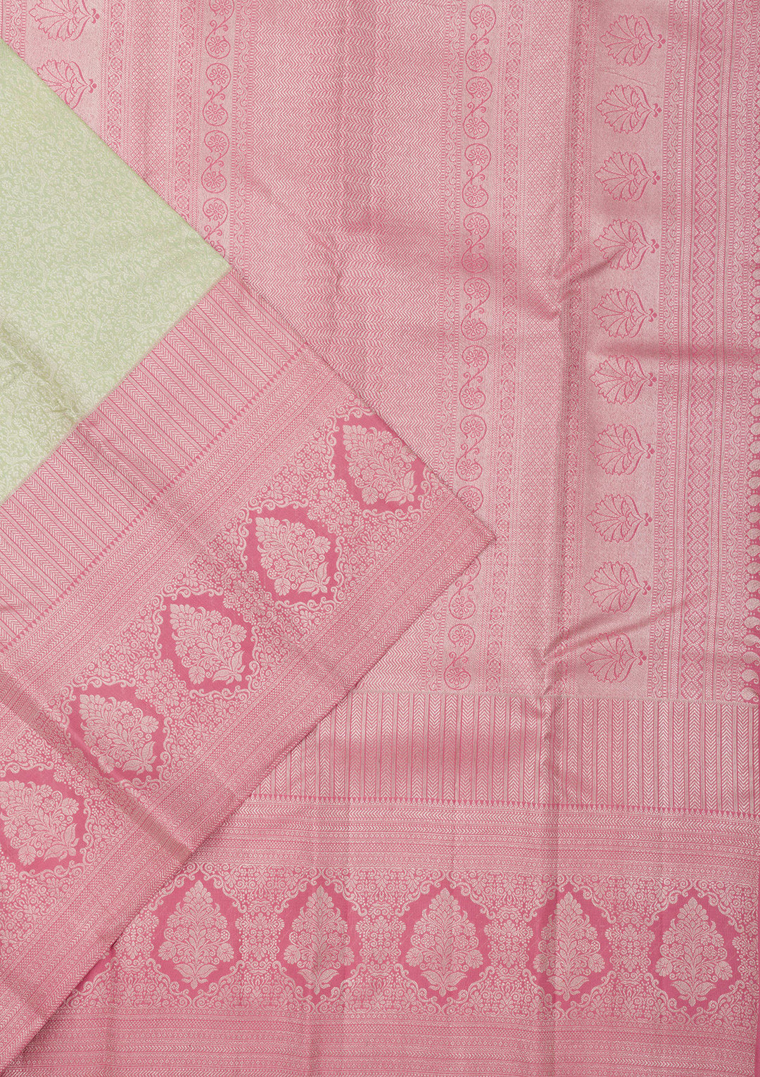 Pista Green Zariwork Pure Silk Saree