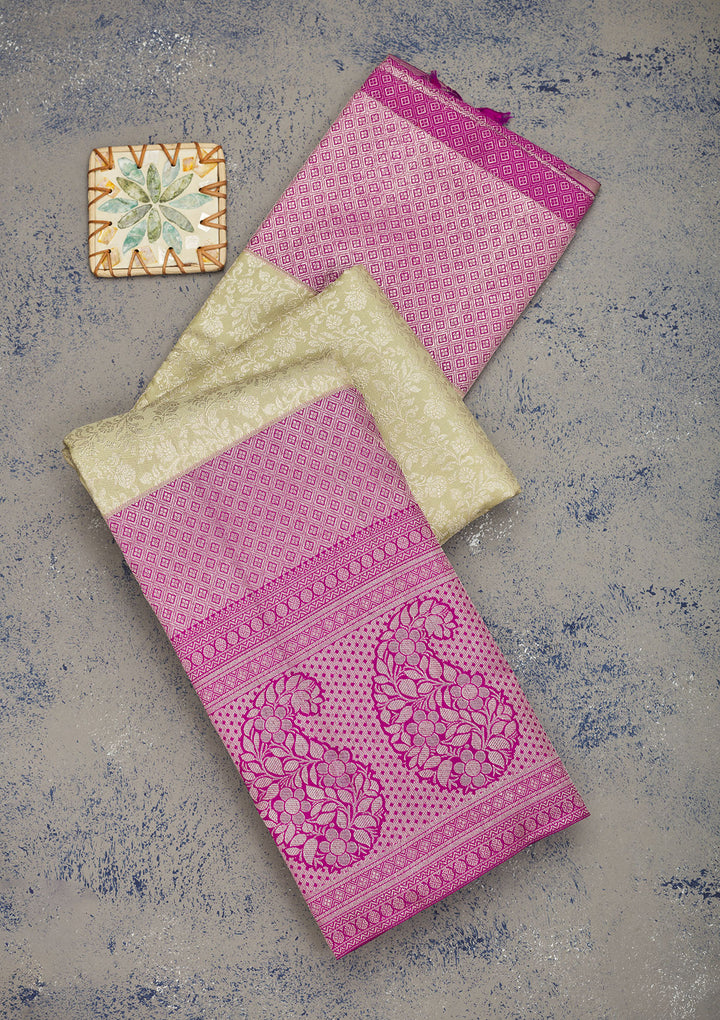 Pista Green Zariwork Pure Silk Saree