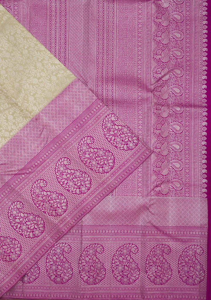 Pista Green Zariwork Pure Silk Saree