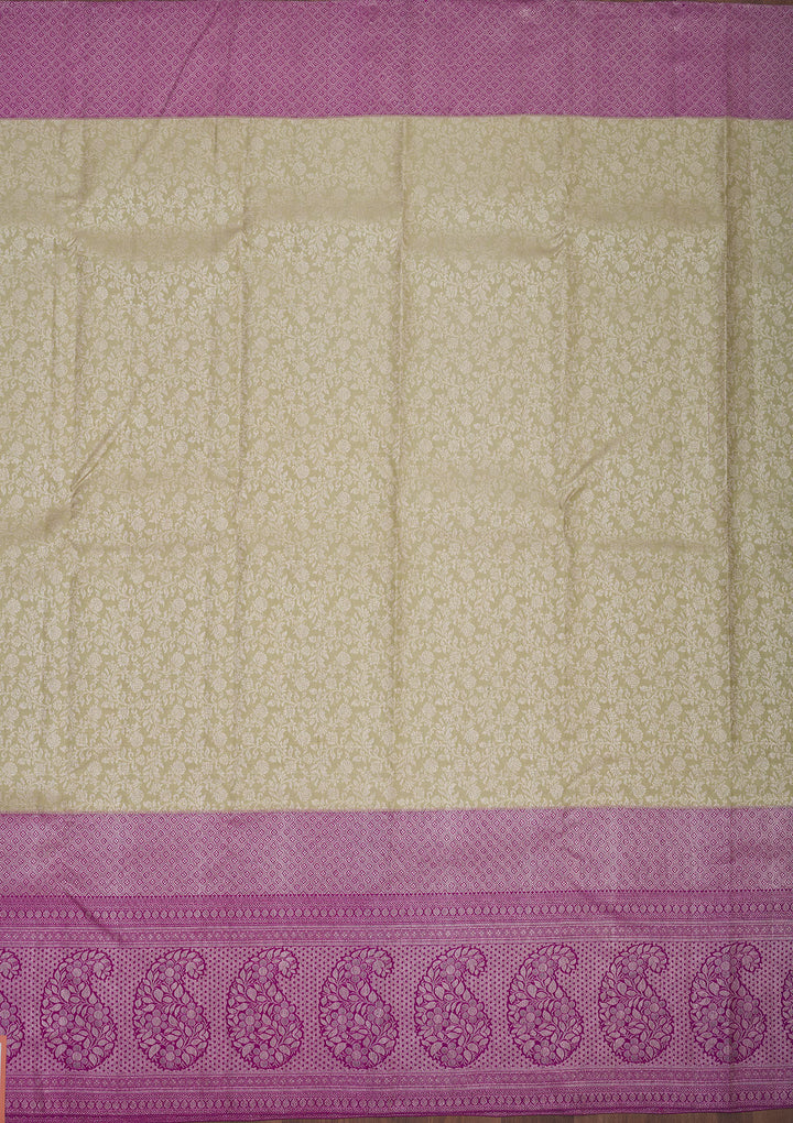 Pista Green Zariwork Pure Silk Saree