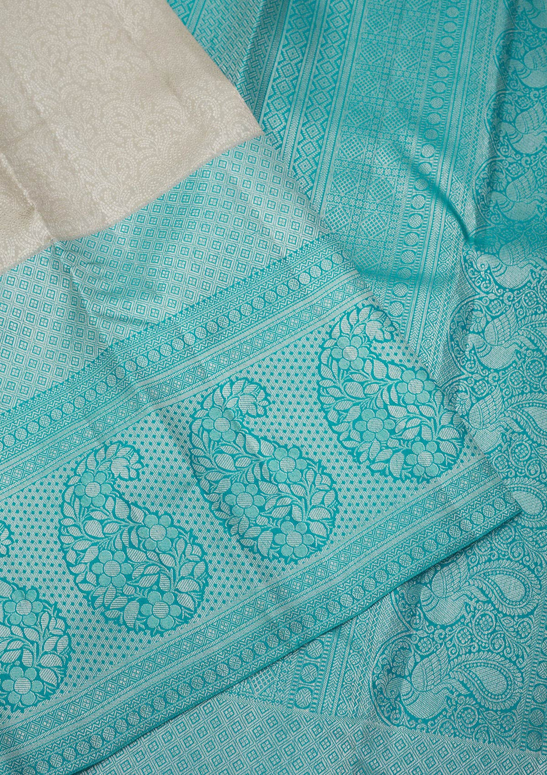 Pista Green Zariwork Pure Silk Saree